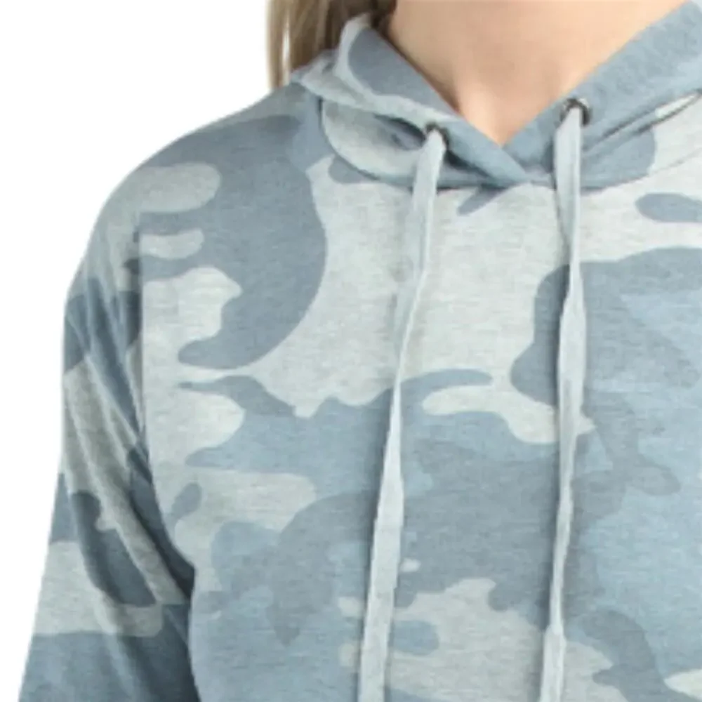 New! Cyrus Women's French Terry Camo Print Casual Sweatshirt Pullover Hoodie - Picture 2 of 5